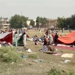 wazeerabad dharna – packing tents