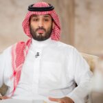 Saudi Crown Prince Mohammed Bin Salman speaks during televised interview in Riyadh