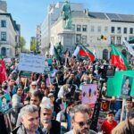 pti protest brussels Apr 2022